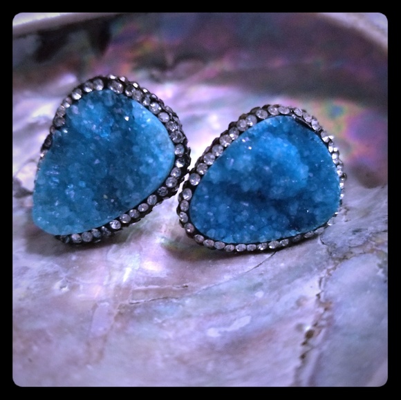 Avelons Designs Jewelry - Aquamarine drutzy & Swarvarski crystal earrings